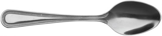 Classic Bead Teaspoons, 18/0 Stainless Steel, Mirror Finish - Everyday Parish Cutlery (Pack of 12)