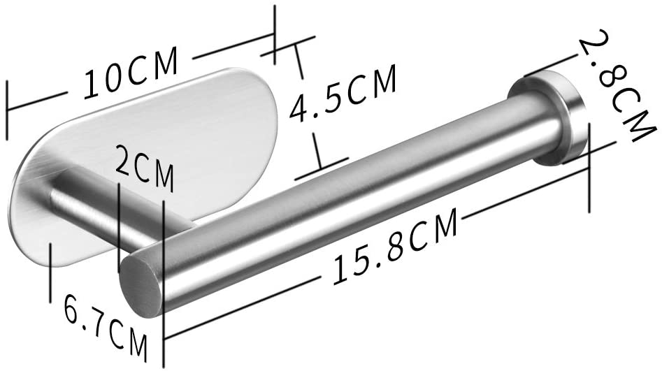 Toilet Roll Holder Self Adhesive - Toilet Paper Holder for Bathroom Stick on Wall Stainless Steel Brushed by ZUNTO - Image 4