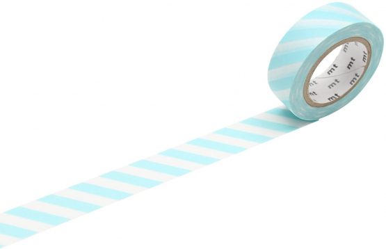 mt Masking Tape 1P"Stripe Mint Blue" Washi Masking Tape - Mint Blue