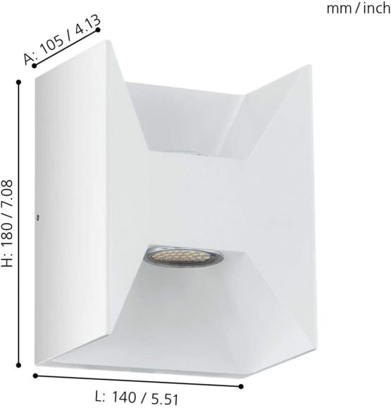 EGLO Outdoor Wall Lights, cast aluminium, white 93318 - Image 3