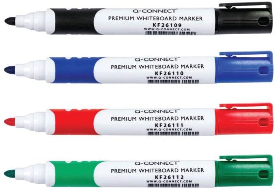 Q Connect Assorted Bullet Tip Premium Marker for Whiteboard (Pack of 4)