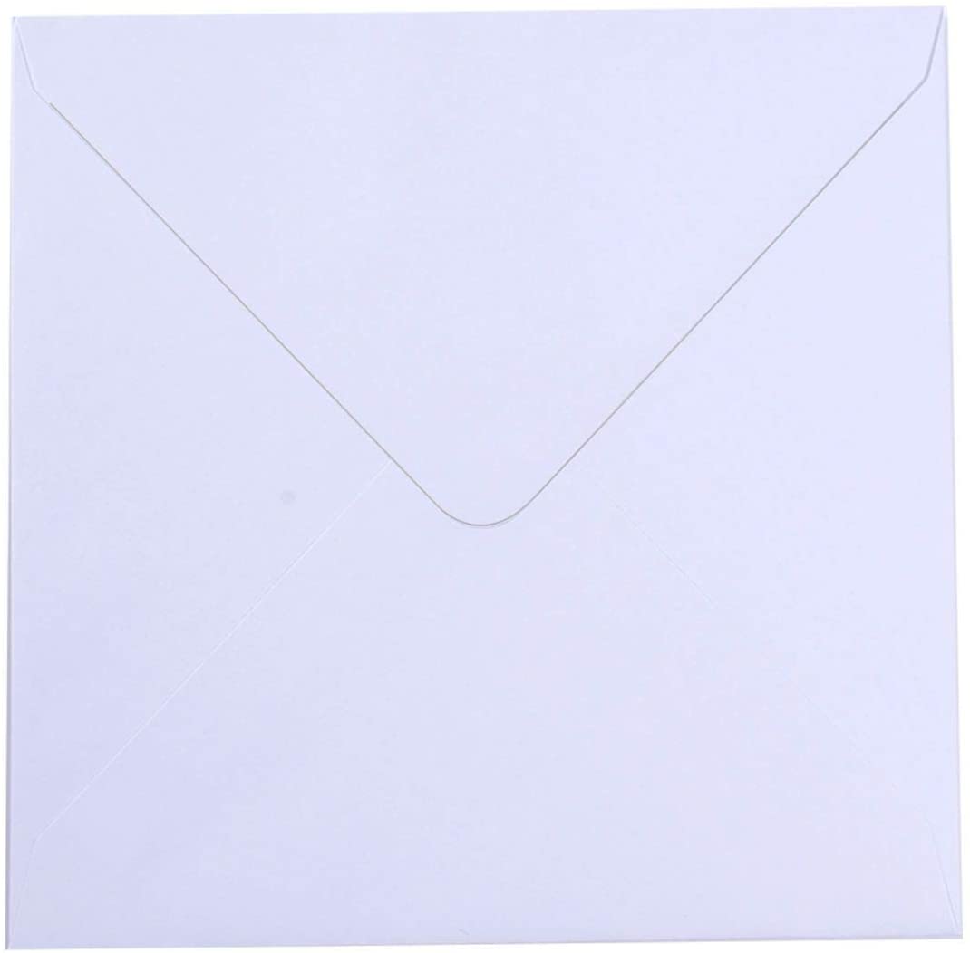 Vaessen Creative Large Square Florence Envelopes for Greeting Cards White, Set of 5, Matching Cards Available