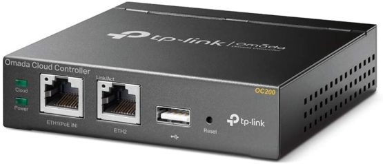 TP-Link OC200 Omada Hybrid PoE Cloud Controller for EAP Series, USB Port for Automatic Backup, Cloud Service, Mobile App, Plug and Play, Metal Housing, Grey Metallic