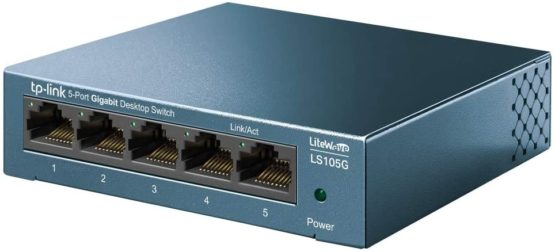 TP-Link LS105G 5-Port Desktop/Wallmount Gigabit Ethernet Switch, Ethernet Splitter, Plug & Play, Desktop, Steel Case - Image 2