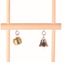 Trixie Wood Swinging Trapeze with Two Bells, 12 x 20 cm