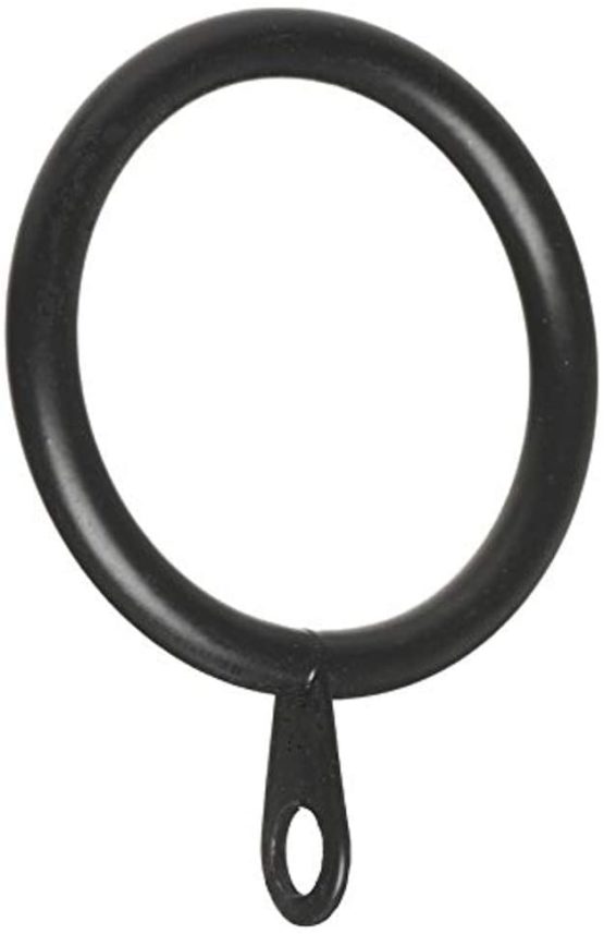 Merriway BH03179 Metal Curtain Drapery Pole Rod Rings with Fixed Eye, Inner Dia.25mm (1 inch) Outer Dia.30mm (1.1/4 inch) - Black, Pack of 8 - Image 2