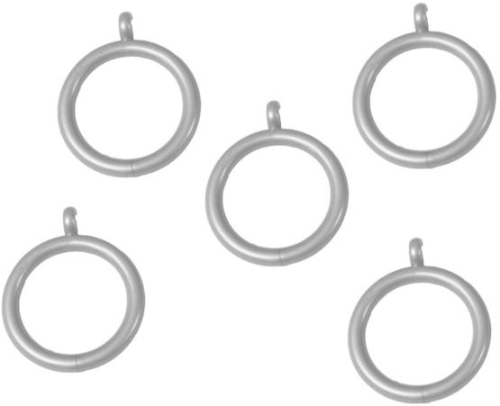 Merriway BH03267 Plastic Curtain Drapery Pole Rod Rings with Fixed Eye, Inner Dia. 25mm (1 inch) Outer Dia. 32mm (1.1/4 inch) - Silver Grey, Pack of 24