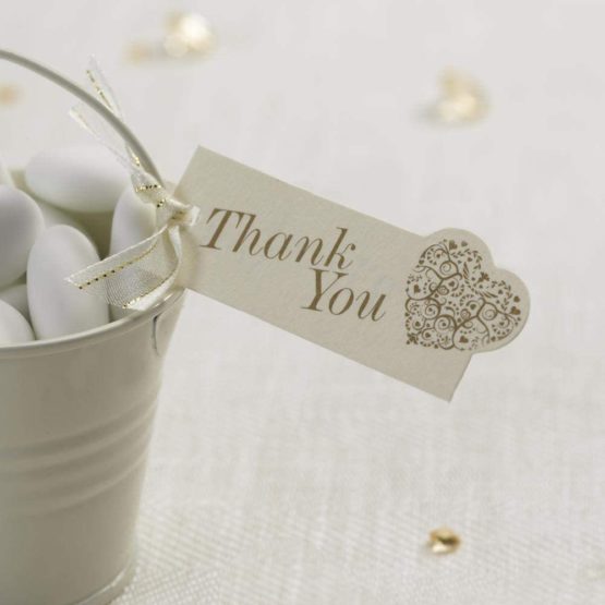 Neviti Wedding Luggage Tags with Thank You Text - Ivory/Gold - Pack of 10 - Image 2