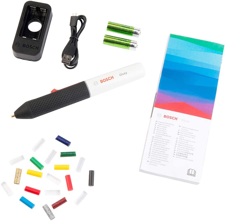 Bosch Gluey Cordless hot Glue Pen (2 Batteries, with 20 hot Glue Sticks, USB Charger and Cable, in Carton Packaging) - Image 3