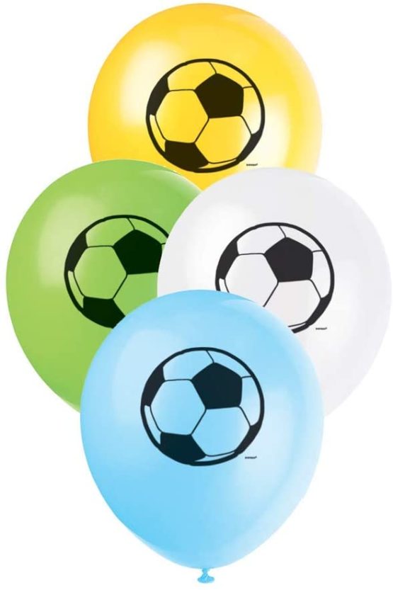 "Unique Party 27315 - 12"" Latex Football Balloons, Pack of 8", assorted colors