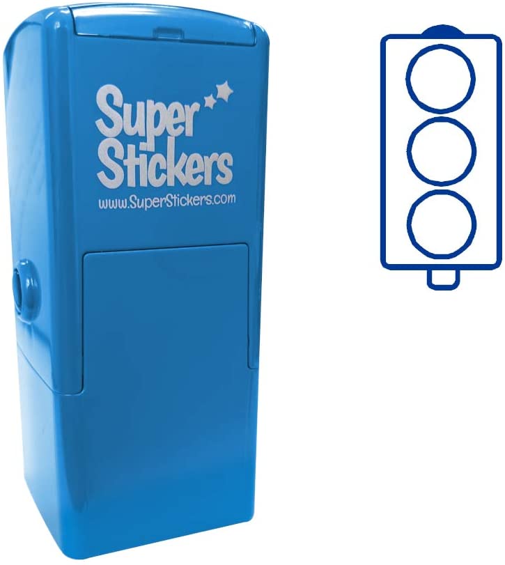 SuperStickers Traffic Light Pre-Inked Stamper,DST035, Blue, 28mm