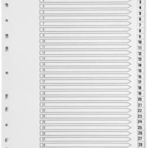 Q Connect Index A4 Multi-Punched 1-31 Reinforced White Board Clear Tabbed