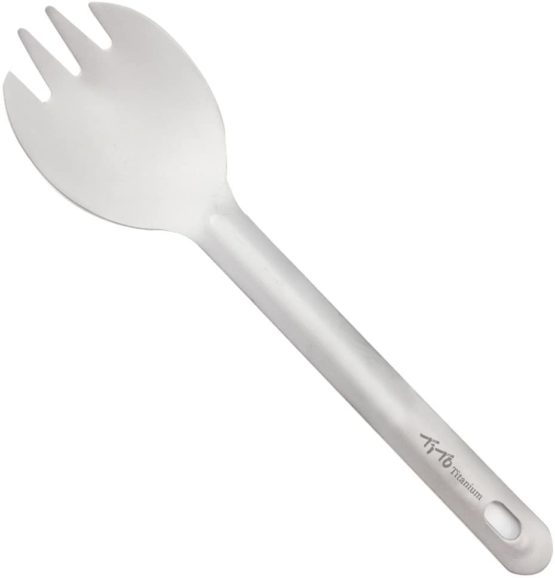 TiTo New Ultralight titanium spork and spoon for outdoor camping only 17g