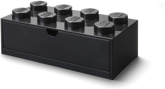 Room Copenhagen 40211733 Lego Desk Drawer 8 Knobs, Black, Large