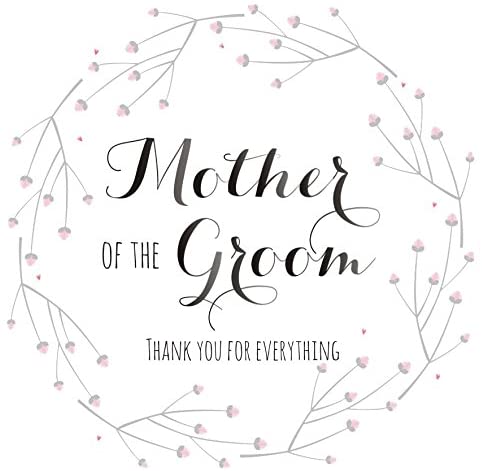 Claire Giles Greeting Cards, ''Mother of The Groom Thank You'' Wedding Card, Flowers Design, grey|black|peach