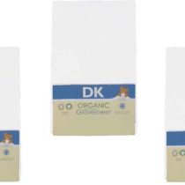 DK Glovesheets Three Fitted 83 x 50cm Crib Sheets 100% Organic Cotton - Compatible With The Next To Me Mattress - WHITE - 3 PACKS