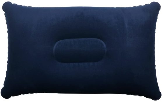 TRIXES Navy Blue Soft Inflatable Camping Travel Pillow Cushion - Compact Air Blow Up Pillow for Beach Sun Lounger Sunbathing Backpacking Hiking - Accessory for Travelling - Image 4