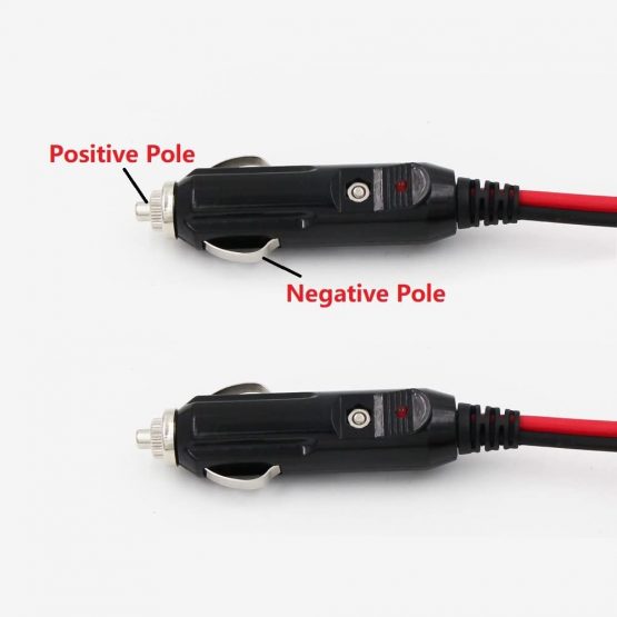 KUNCAN 4FT 12-24V Double Male to Male Cigarette Lighter Plug Extension Cable, with LED Lights, 16 AWG Heavy Duty Cable, Power Charger Cord, Fuse 10A - Image 4