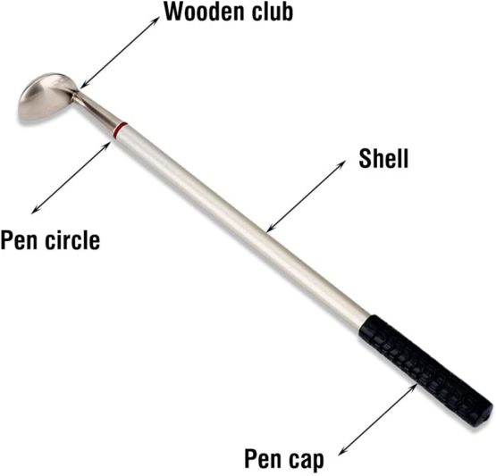 VGEBY Golf Pen Set, Metal Mini Golf Club Models Ballpoint Pen Flag Set Desktop Golf Ball Pen Set Golf Accessories - Image 3