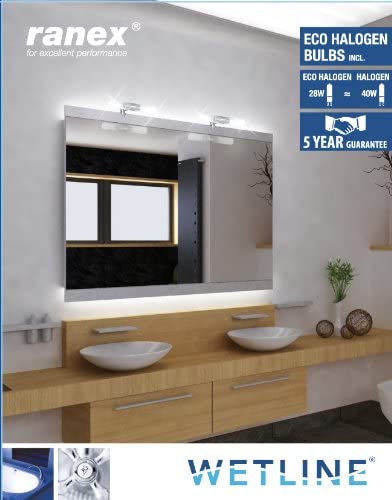 Smartwares 3000.031 Cosenza Mirror Light - Brushed steel – Glass – 2x 30 W - Image 4