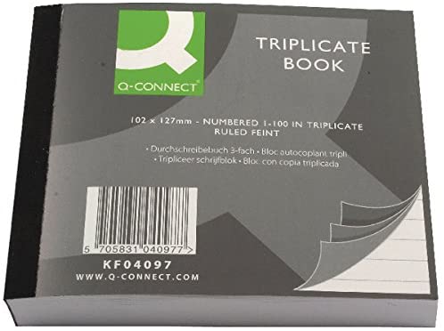 Q-Connect Feint Ruled Triplicate Book 102x127mm, 4 x 5 Inches - Image 2