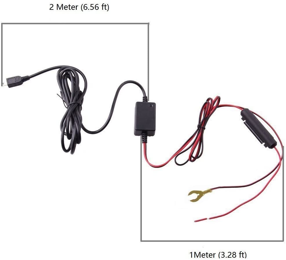 Dash Cam Hard Wire Kit Mini USB,Builtin Fuse 5V/2A 10 feet for in Car