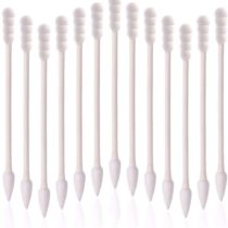 800pcs Cotton Swabs, Double Tipped Cotton Buds with Paper Stick, 4 Packs of 200 Pieces, Spiral +Pointed Shape