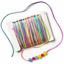 Baker Ross EV1437 Rainbow Beading Cord, Perfect for Children to Make Bracelets, Necklaces and More, Ideal for Home Projects, Classwork or Craft Group Activities (Pack of 20m Reel)