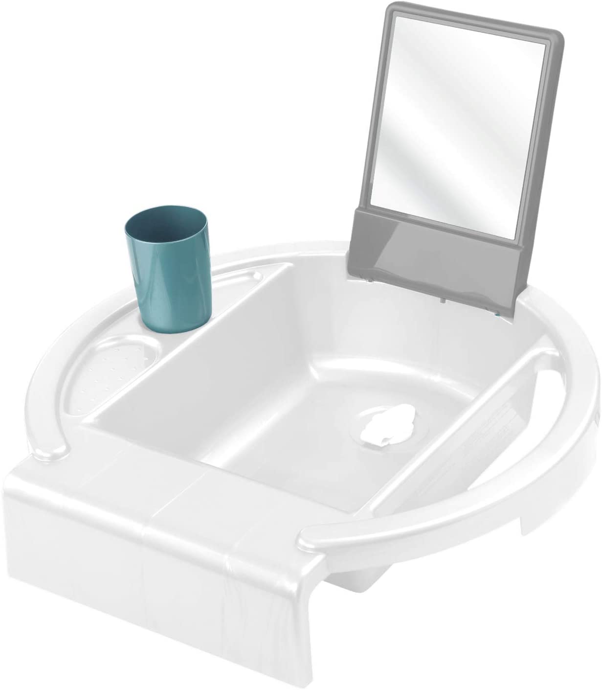 Rotho Babydesign Kiddy Wash Children's Washbasin, to be attached to the edge of the bathtub, 38.7 x 38.2 x 10 cm (pack of 1)