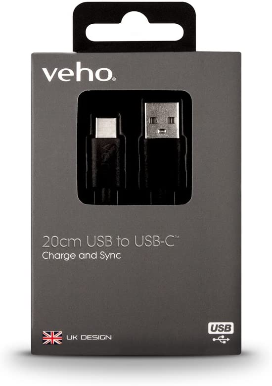 Veho Pebble 20cm USB-C Cable - Black , VCL-002-C-20CM, 0.2m / 0.7ft - Image 4