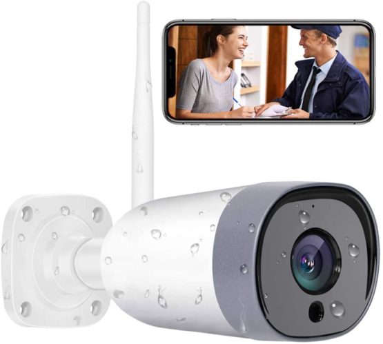 Mibao CCTV Security Camera Outdoor, 1080P WiFi Security Camera, IP66 Waterproof, with Two-Way Audio, Night Vision, Motion Detection, Compatible with iOS/Android