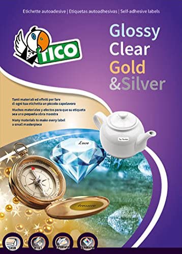 Tico Italia SL4-2216 Glossy Labels, 22 x 16, Silver
