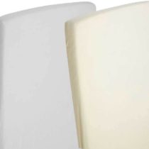 Cot Bed 100% Cotton Fitted Sheets 1x Light Grey / 1x Cream