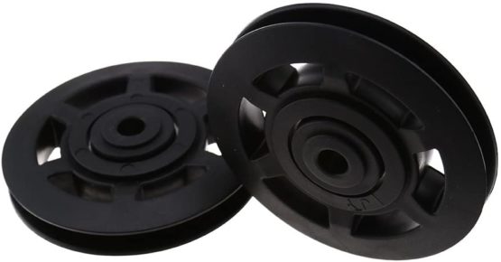 YINETTECH 2Pcs 95mm Bearing Round Pulley Wheel Cable Lift Sports Wearproof Equipment