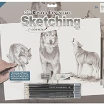 Royal & Langnickel 15 x 11 inch Wolves Pre-Printed Sketching Made Easy Drawing Set