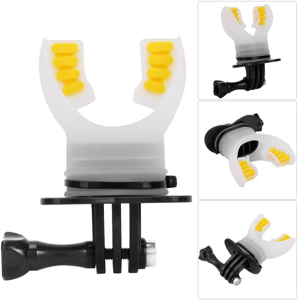 Topiky Mouth Bite Mount Mouthpiece Holder Adapter Surfing Diving Skating with Floaty and Neck Lanyard for 7/6/5/4/3/3+ for for XiaoYi Action Camera(Black) - Image 3