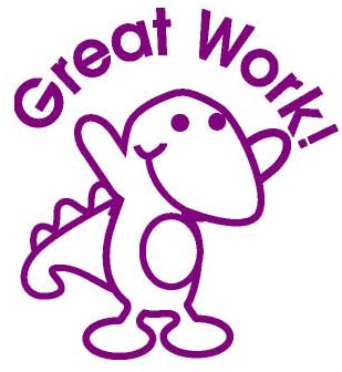 SuperStickers Great Work Dinosaur Pre Inked Stamper - Purple, 28mm Impression. Positive Stamp for Marking - Image 2