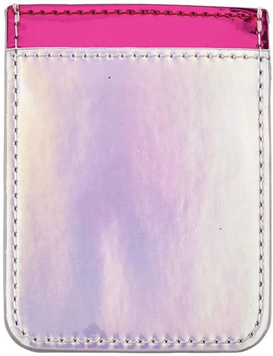 Busy B Card Holder - Sticks on to Your Phone and Holds 2 Cards Holo Silver - Image 4