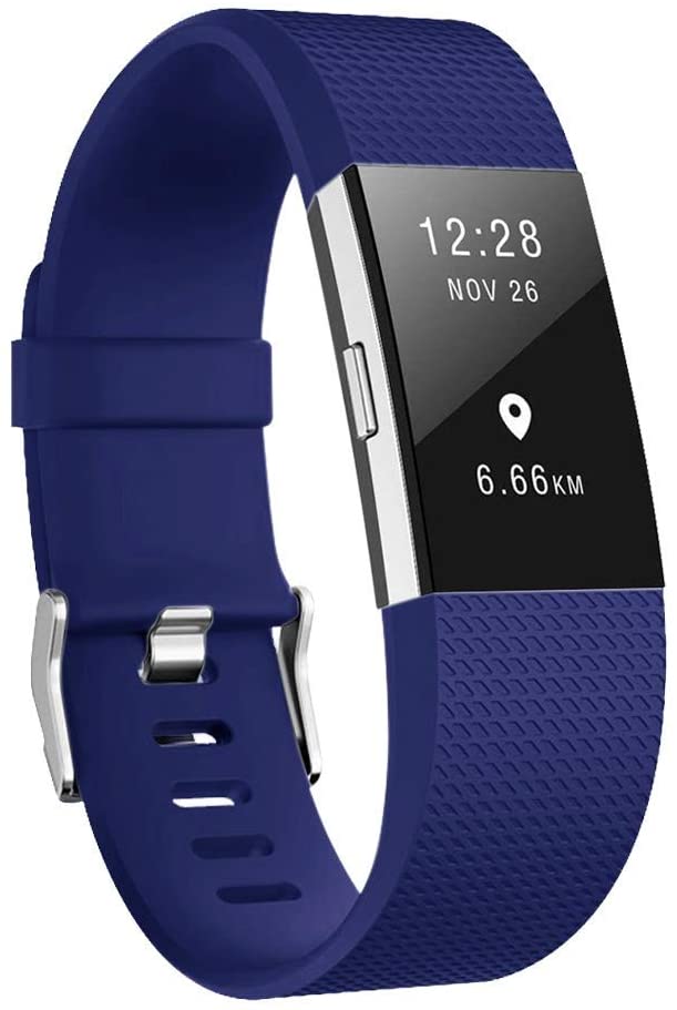 KAEHA FBACHA-02 Strap for Soft Accessories Secure Metal Clasp for Fitbit Charge 2 (6.7"-8.1") Royal Blue, Unisex-Adult, Large