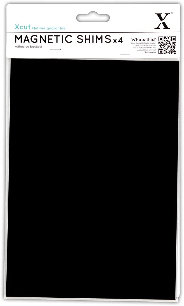 docrafts Stencil 4-Piece A5 Adhesive Backed Magnetic Shim, Black (scrapbooking-die-cuts), Designed in UK, 15.24 cm x 20.32 cm