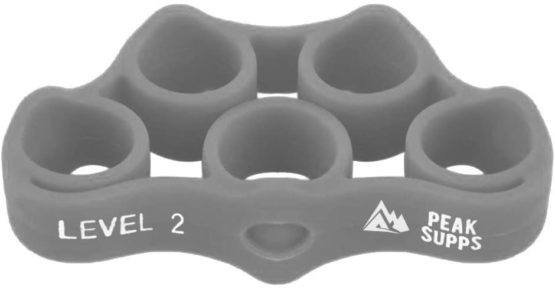 Peak Supps Forearm Trainer & Finger Strengthener Bands - Moderate Level 2 (Grey)
