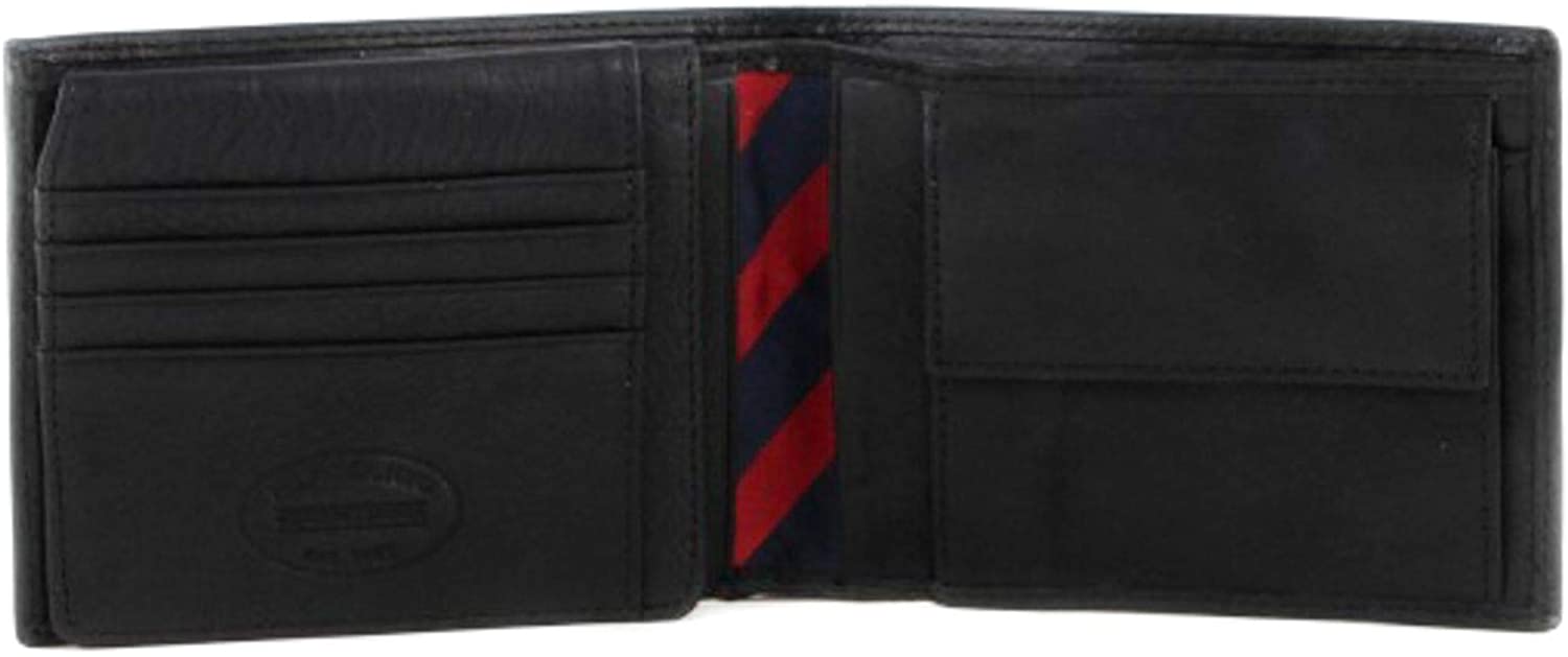 Tommy Hilfiger Men’s Johnson Wallet with Coin Pocket, Black (Black), One Size - Image 2