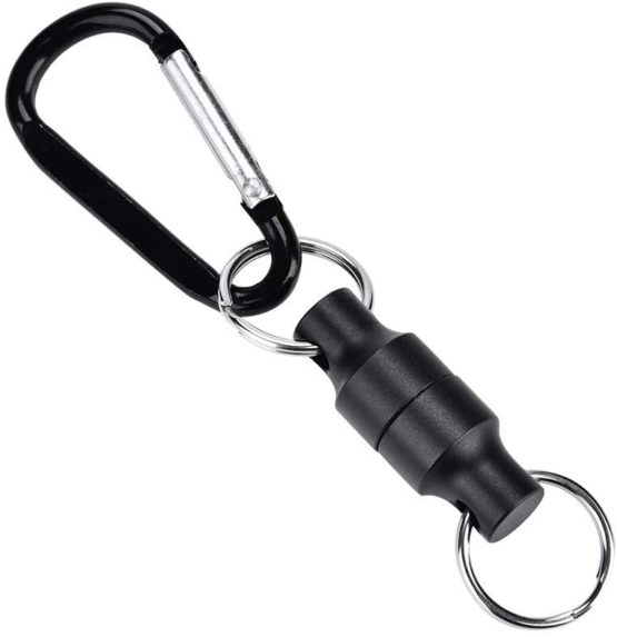 MAGT Fishing Strongest Magnetic Net Release Clip Hanging Holder Aluminum Carabiners Single Keychain Hook Magnet Buckle for Fly Fishing