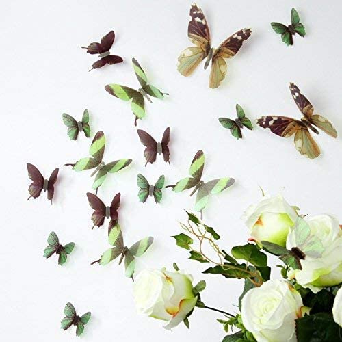 WALPLUS Streak Butterfly Green Wall Stickers, Vinyl, Multi-Colour, 10 x 10 x 3 cm - Image 2