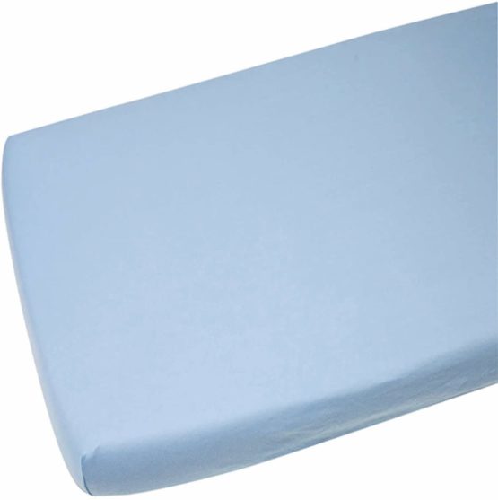 4X Cot Jersey Fitted Sheet 100% Cotton 120x60cm Mattress Blue