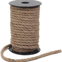 tenn well 8mm Jute Rope, 50 Feet Thick and Strong Natural Jute Twine String for DIY Cat Scratcher, Gardening Bundling and Craft Decorating (Brown)