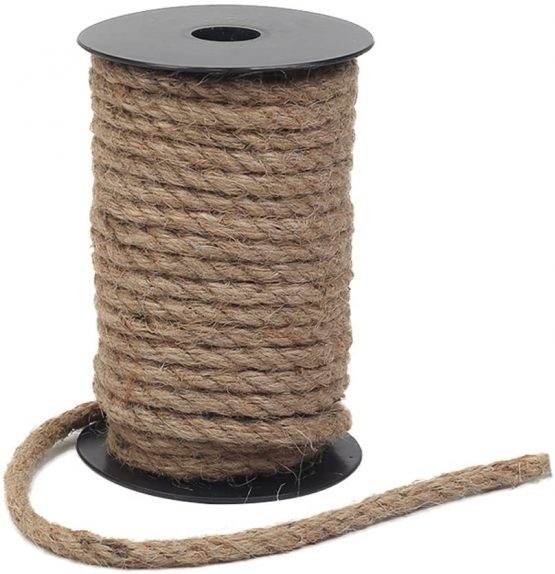 tenn well 8mm Jute Rope, 50 Feet Thick and Strong Natural Jute Twine String for DIY Cat Scratcher, Gardening Bundling and Craft Decorating (Brown)