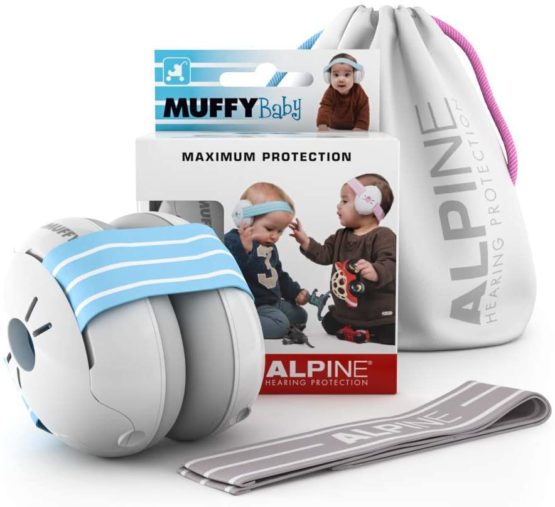 Alpine Muffy Baby Ear Defenders - Ear muffs for babies and toddlers from 12 to 36 months - Prevents hearing damage - Improve sleep on the move - Comfortable fit - Blue
