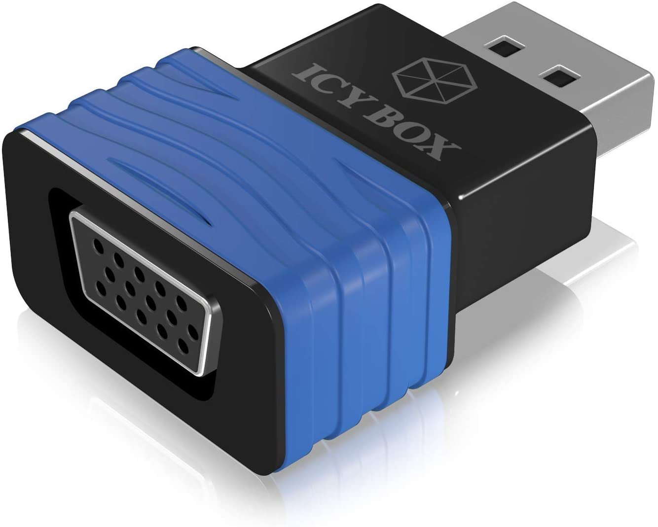 Icybox IB-AC516 HDMI to VGA Adapter, schwarz, Small