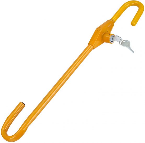 PRETEX steering wheel Lock Made of Hardened Steel - Steering Lock is Universally Adjustable, Protects Against Car Theft - Car Security, Locking Bar, Car Wheel Lock and Antitheft Locking Devices